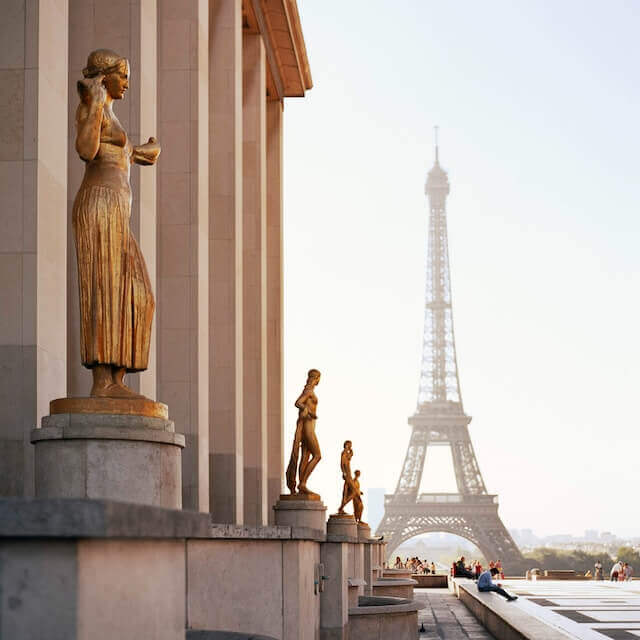 A beautiful view of the Eifel tower form the Trocadero