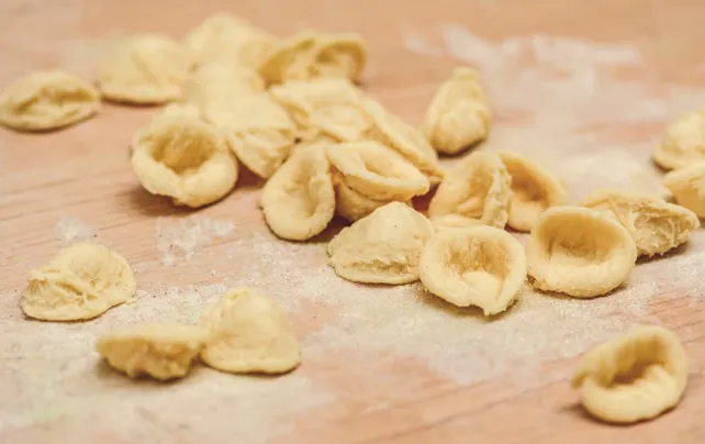 A plate full of Amatriciana pasta