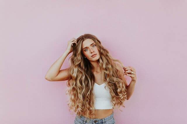 A woman with long hair